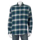 Big & Tall Croft & Barrow&reg; Classic-fit Plaid Flannel Button-down Shirt, Men's, Size: 4xb, Dark Green
