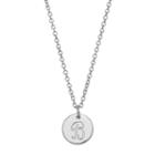 Lc Lauren Conrad Silver Tone Monogram Circle Pendant Necklace, Women's