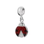 Individuality Beads Sterling Silver Crystal Ladybug Charm, Women's, Red