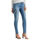 Petite Chaps Flocked Skinny Jeans, Women's, Size: 8 Petite, Blue