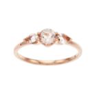 Lc Lauren Conrad 10k Rose Gold Morganite 3-stone Ring, Women's, Size: 9, Pink