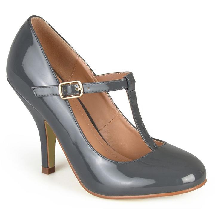 Journee Collection Lessah Women's T-strap High Heels, Girl's, Size: 7.5, Grey