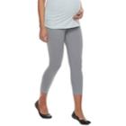 Maternity A:glow Full Belly Panel Capri Leggings, Women's, Size: M-mat, Med Grey