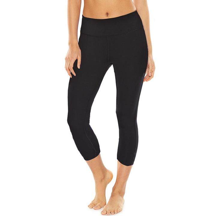 Women's Gaiam Om Yoga Moisture-wicking Capri Leggings, Size: Xs, Black
