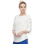 Women's Apt. 9&reg; Button Accent Top, Size: Xl, White