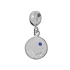 Individuality Beads Sterling Silver Crystal Peace Charm, Women's, Blue