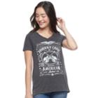 Juniors' Johnny Cash American Rebel Graphic Tee, Teens, Size: Xs, Grey (charcoal)
