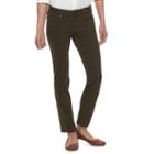 Petite Sonoma Goods For Life&trade; Twill Straight-leg Pants, Women's, Size: 14 Petite, Dark Green