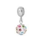 Individuality Beads Sterling Silver Crystal White Enamel Charm, Women's, Multicolor