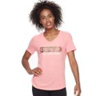 Women's Tek Gear&reg; Short Sleeve V-neck Graphic Tee, Size: Large, Brt Red