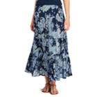 Women's Chaps Tiered Maxi Skirt, Size: Small, Blue