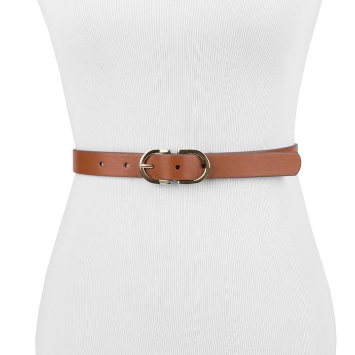 Women's Chaps Double Buckle Belt, Size: Large, Dark Beige