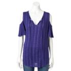Women's Apt. 9&reg; Cold-shoulder Tee, Size: Xl, Drk Purple