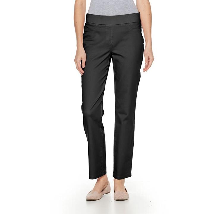 Women's Briggs Pull-on Straight-leg Pants, Size: Small, Black