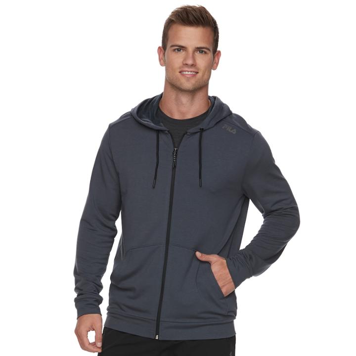 Men's Fila Sport&reg; French Terry Full-zip Hoodie, Size: Small, Med Grey