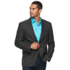 Men's Van Heusen Slim-fit Checked Flex Stretch Sport Coat, Size: 44 Long, Grey (charcoal)