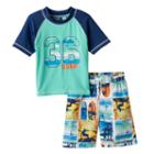 Boys 4-7 I-extreme Rashguard & Swim Trunks Set, Boy's, Size: 7, Lt Green