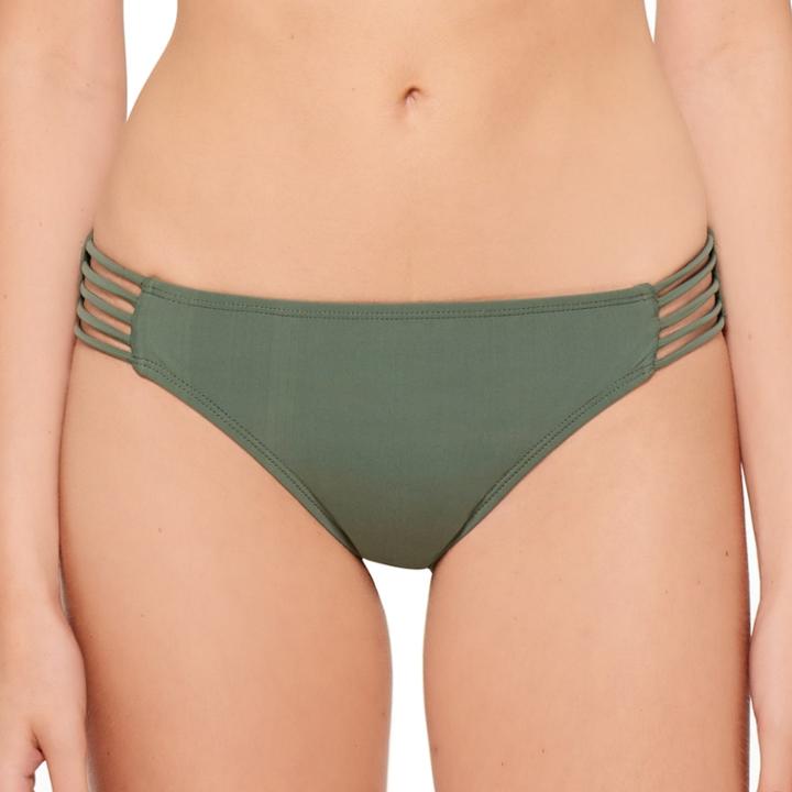 Juniors' Hot Water Strappy Hipster Bikini Bottoms, Women's, Size: Medium, Green