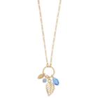 Lc Lauren Conrad Beaded Leaf Cluster Pendant Necklace, Women's, Blue