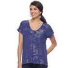 Women's Apt. 9&reg; Embellished Scoopneck Tee, Size: Small, Drk Purple