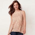 Women's Lc Lauren Conrad Print Tunic Tank, Size: Large, Light Pink