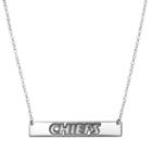 Kansas City Chiefs Sterling Silver Bar Link Necklace, Women's, Size: 18, Grey