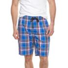 Big & Tall Chaps Plaid Soft-touch Woven Sleep Shorts, Men's, Size: L Tall, Blue