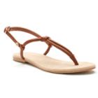 Women's Lc Lauren Conrad Basic Knotted T-strap Sandals, Size: Medium, Dark Red