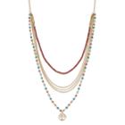 Believe In Beaded Tree Of Life Pendant Multi Strand Necklace, Women's, Multicolor