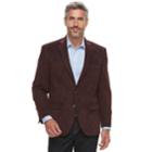 Men's Chaps Slim-fit Suede Sport Coat, Size: 50 Long, Dark Red