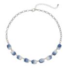 Teardrop Round Stone Necklace, Women's, Blue