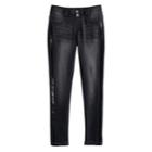 Girls 7-16 & Plus Size So&reg; Sequin Side-stripe Black Skinny Jeans, Size: 12