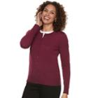 Petite Croft & Barrow&reg; Essential Cardigan Sweater, Women's, Size: Xs Petite, Dark Red