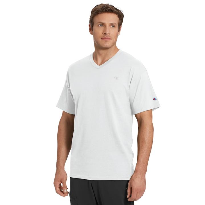Men's Champion Classic V-neck Tee, Size: Small, White