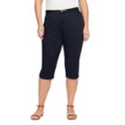 Plus Size Gloria Vanderbilt Anita Twill Belted Capris, Women's, Size: 18 W, Blue