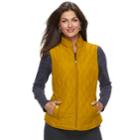 Women's Croft & Barrow&reg; Classic Quilted Vest, Size: Large, Gold
