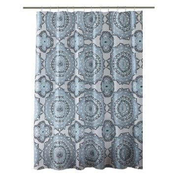 Bath Bliss Mandula Shower Curtain, Adult Unisex, Size: 72x70, Blue