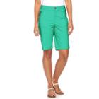 Women's Caribbean Joe Zipper Pocket Bermuda Shorts, Size: 8, Green Oth