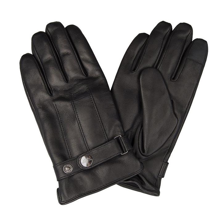 Men's Dockers Leather Touchscreen Gloves, Size: Large, Black