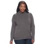 Plus Size Napa Valley Mockneck Sweater, Women's, Size: 2xl, Dark Brown