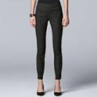 Women's Simply Vera Vera Wang Texture Twill Skinny, Size: Xs, Black