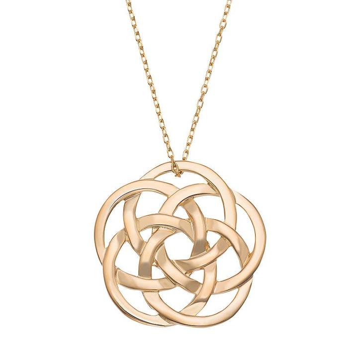 14k Gold Over Silver Celtic Knot Pendant, Women's, Size: 17, Yellow