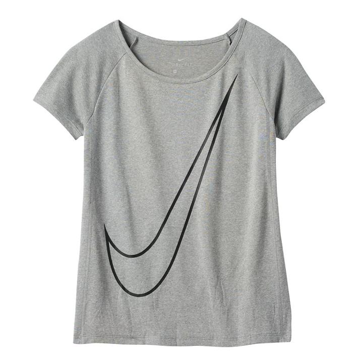 Girls 7-16 Nike Dri-fit Raglan Swoosh Graphic Active Tee, Girl's, Size: Xl, Grey Other