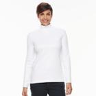 Women's Croft & Barrow&reg; Long Sleeve Mockneck Top, Size: Xxl, White