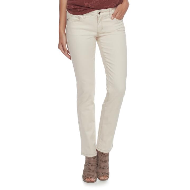 Petite Sonoma Goods For Life&trade; Twill Straight-leg Pants, Women's, Size: 2 Petite, Natural