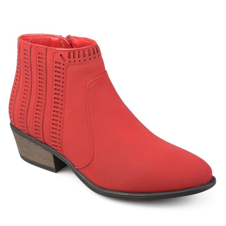Journee Collection Noni Women's Ankle Boots, Size: Medium (7.5), Red