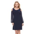 Women's Msk Cold-shoulder Shift Dress, Size: 16, Lt Orange