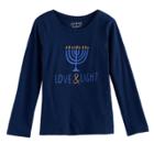 Girls 4-10 Jumping Beans&reg; Hanukkah Love & Light Tee, Size: 10, Blue
