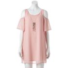 Juniors' Lily Rose Cold-shoulder Shift Dress, Girl's, Size: Medium, Pink Other