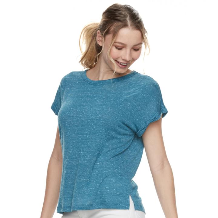 Juniors' Mudd&reg; Heathered Tee, Teens, Size: Xs, Dark Blue